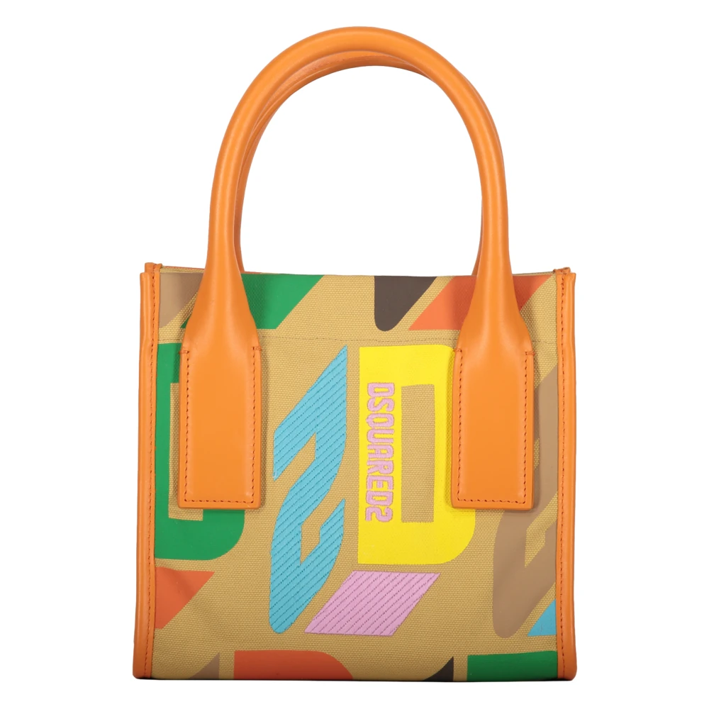 Dsquared2 Canvas Tote Bag met Leren Details Multicolor Dames