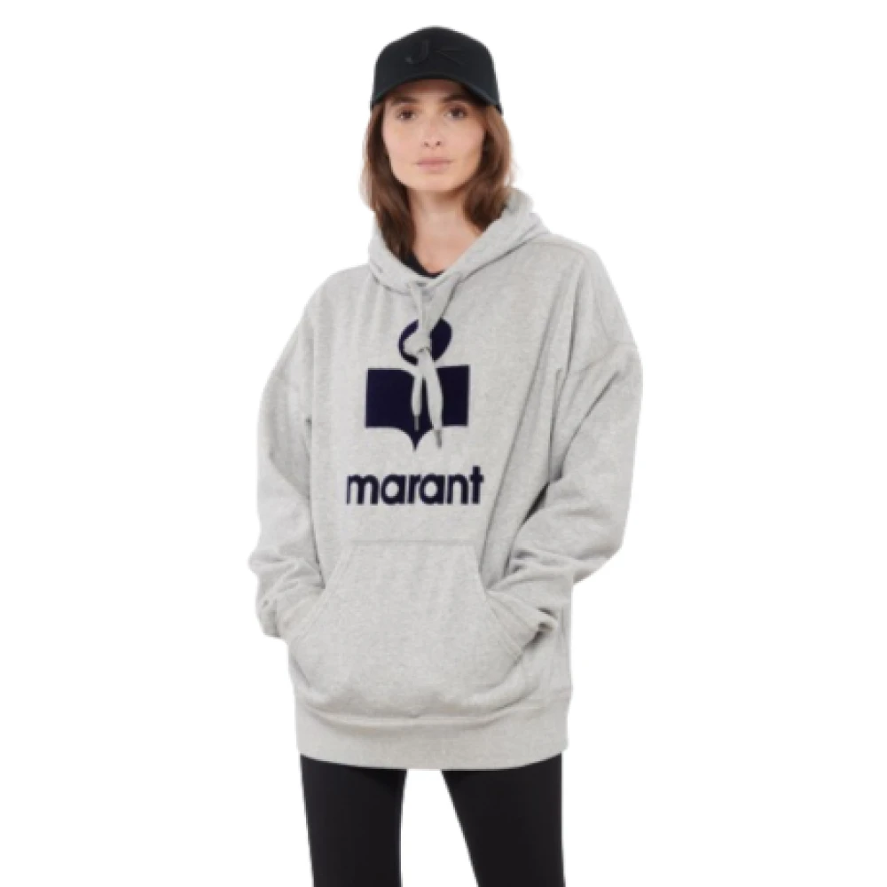 Isabel marant Katoenen sweatshirt in ecru smaragd Gray Dames