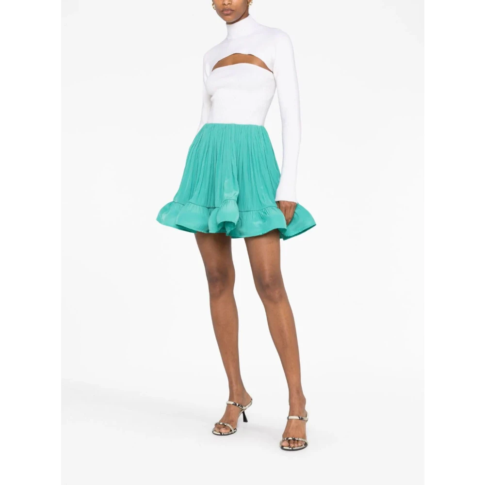 Lanvin Groene Gerimpelde Rok Green Dames