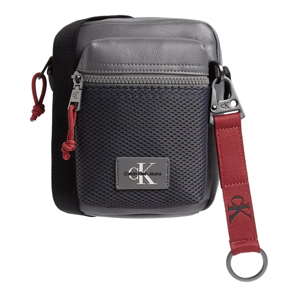 Calvin Klein Grijze Schoudertas met ritssluiting Gray Heren