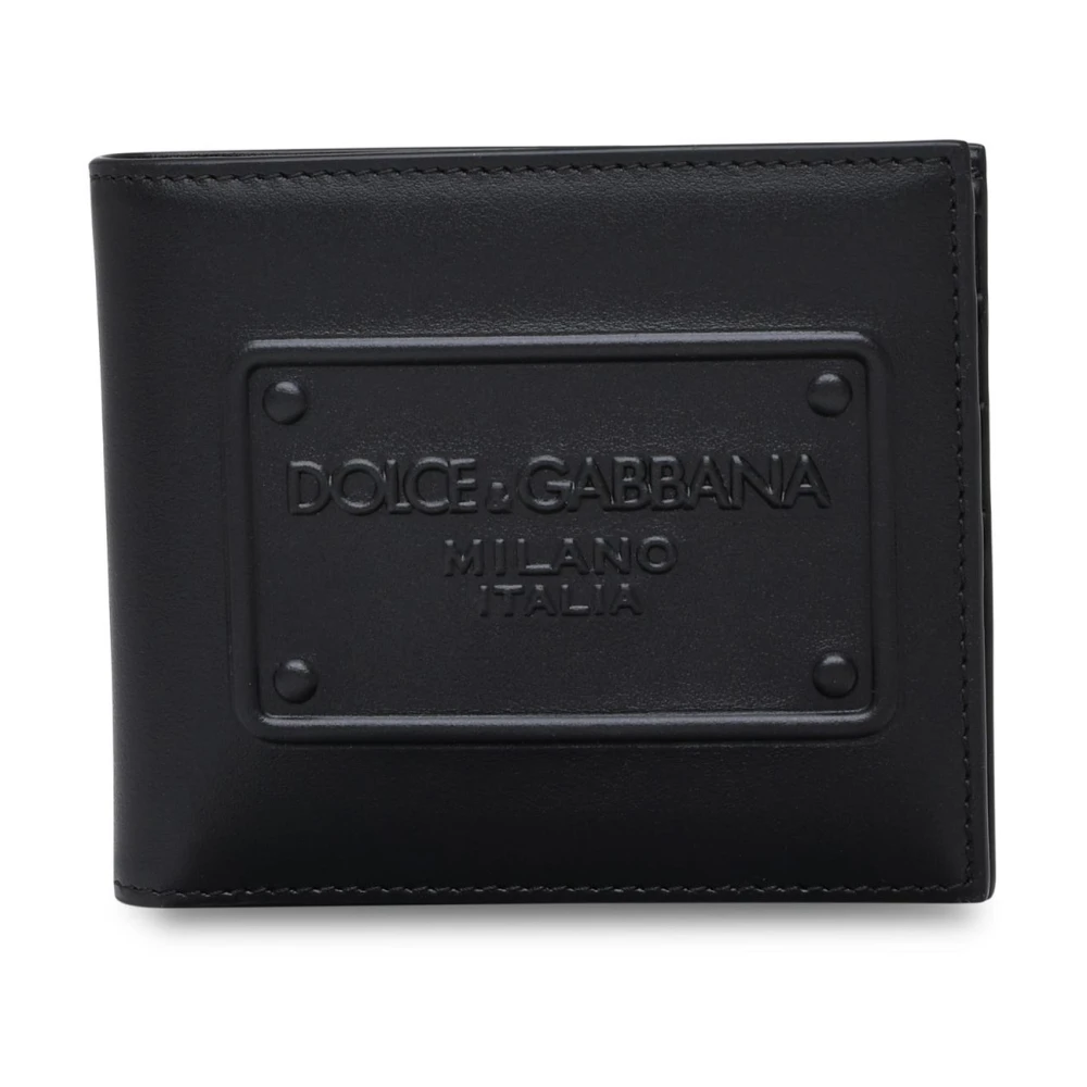 Dolce & Gabbana Zwarte leren portemonnee Black Heren
