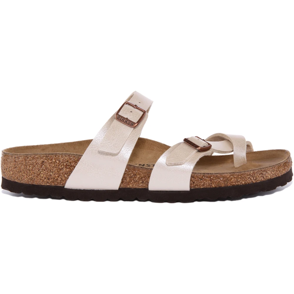 Birkenstock Women's Beige Mayari Sandals Narrow Fit - Sliders - 8 Uk - Shoes