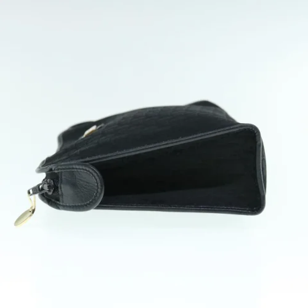 Dior Vintage Pre-owned Canvas clutches Black Dames