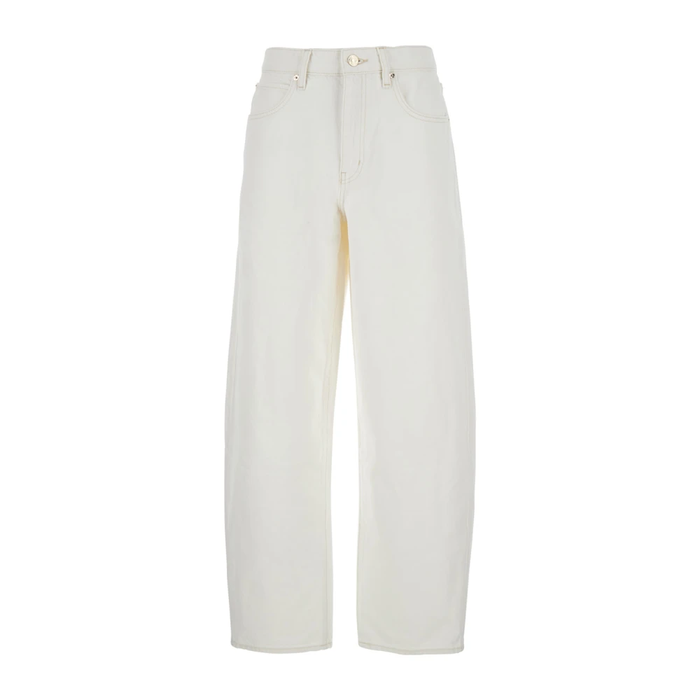 Frame Laaghangende Witte Denim Jeans White Dames
