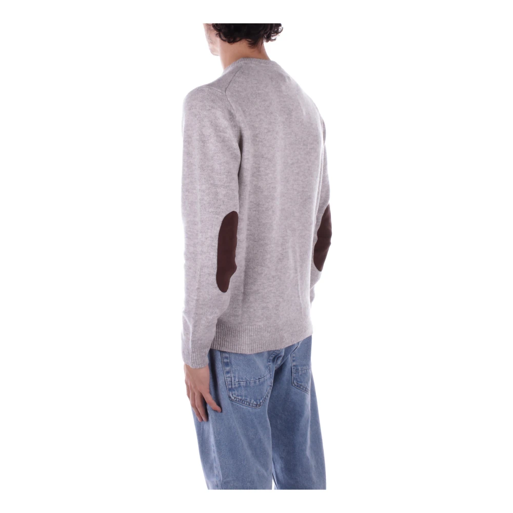 Barbour Logo Detail Patch Sweaters Gray Heren