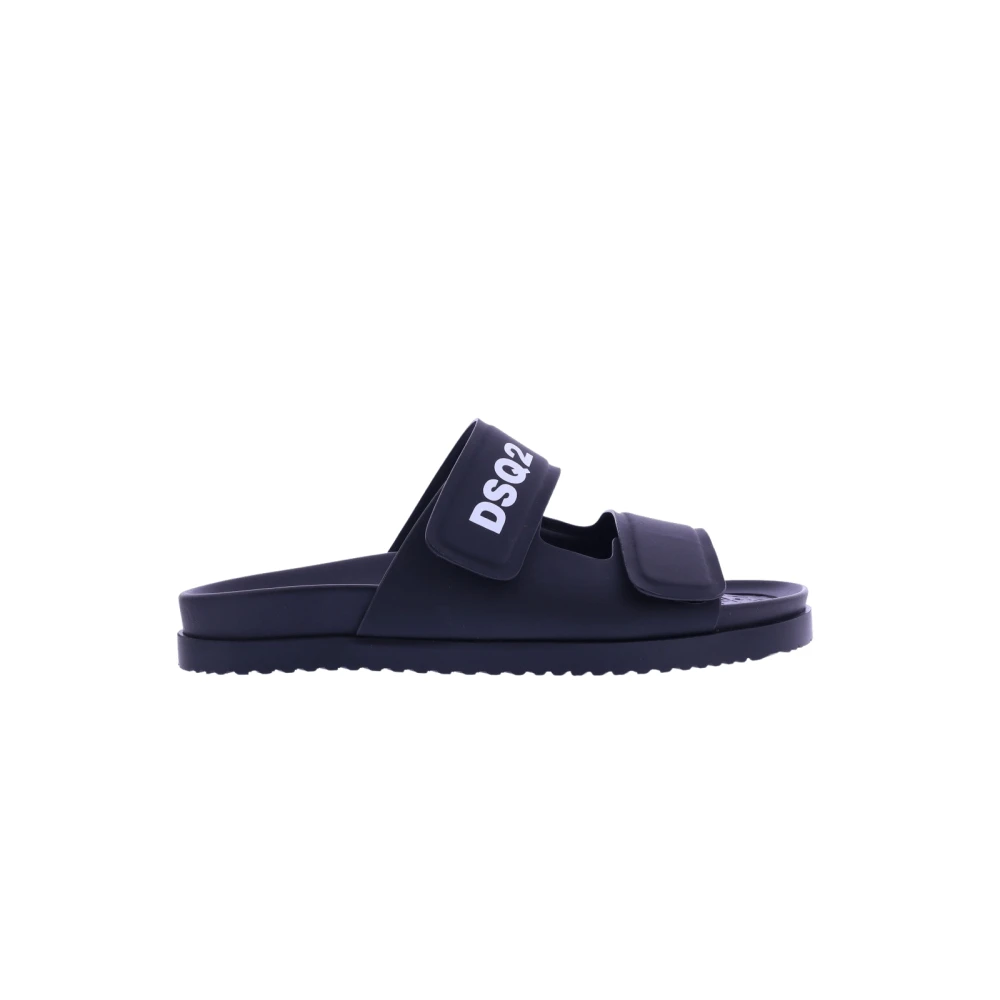 Dsquared2 Men's Black Sliders,, Sliders Size 6 Uk