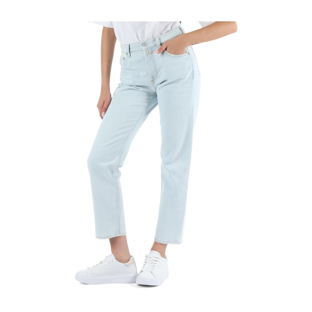 Replay High Rise Straight Fit Jeans Blue Dames
