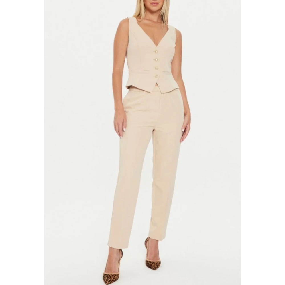 Guess Dames Logo Broek Beige Dames