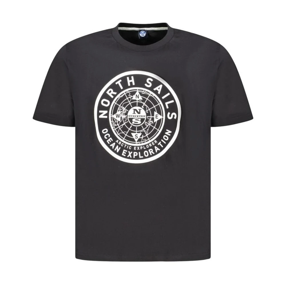 North Sails Men's Black T-Shirts,, Graphic Print Cotton T-Shirt 3XL