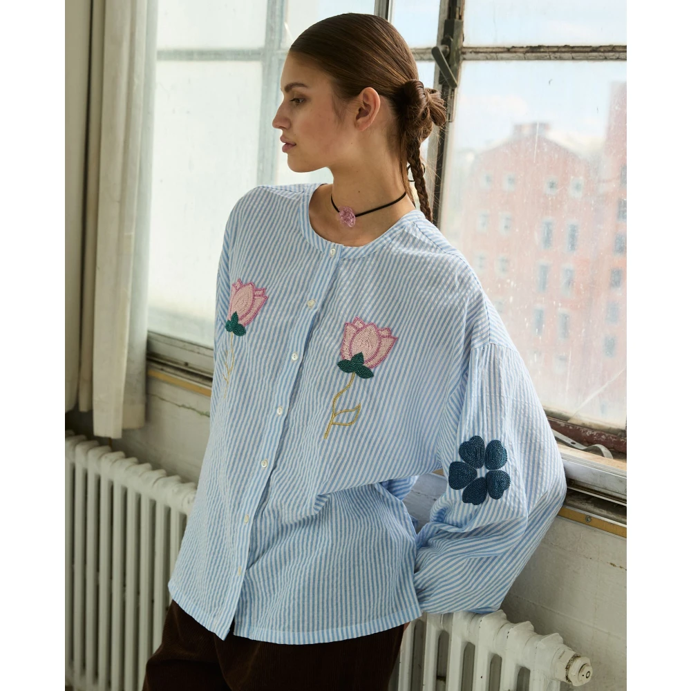 Sissel Edelbo Caro Katoenen Shirt Blue Dames