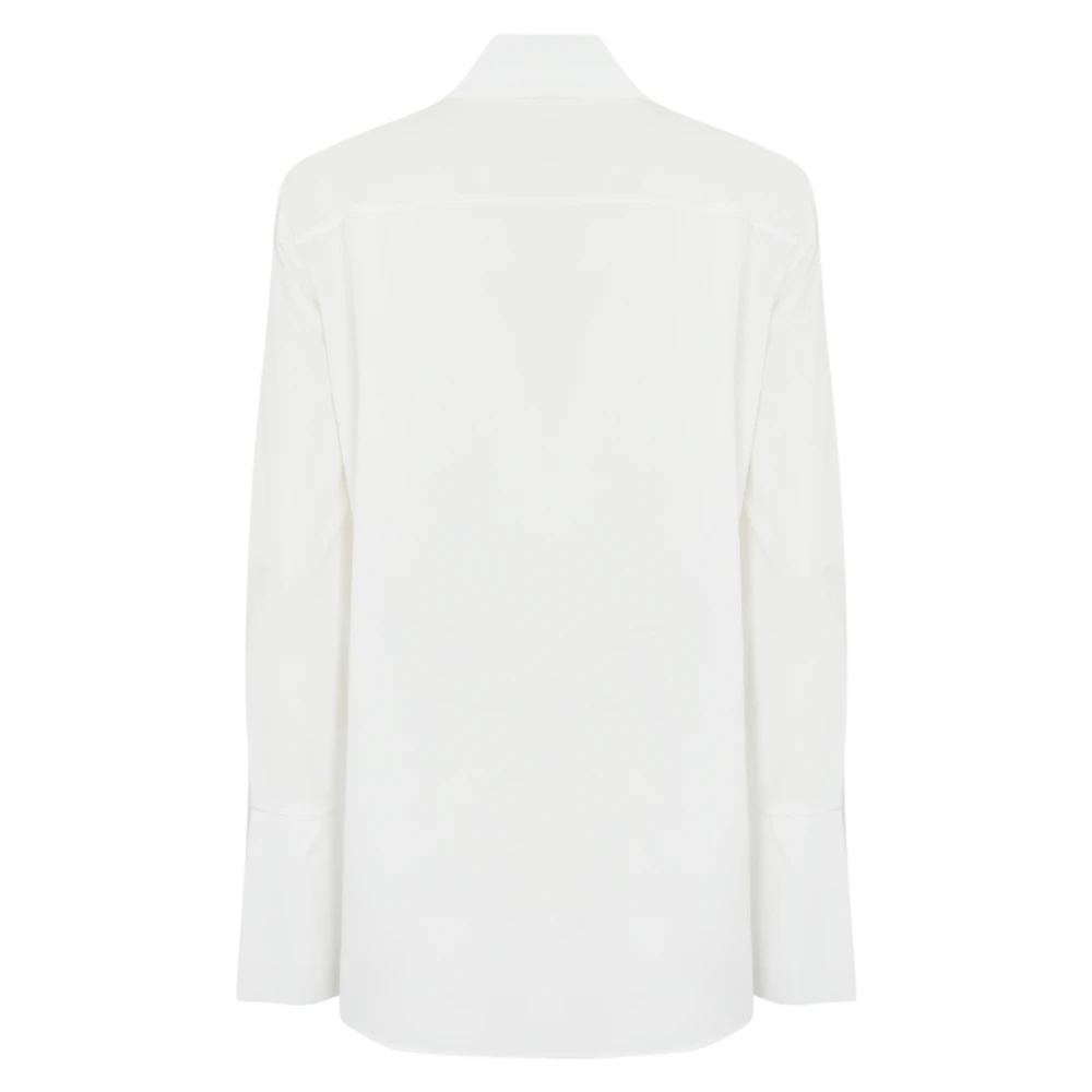 PATRIZIA PEPE Witte Katoenen Overhemd Lange Mouw White Dames
