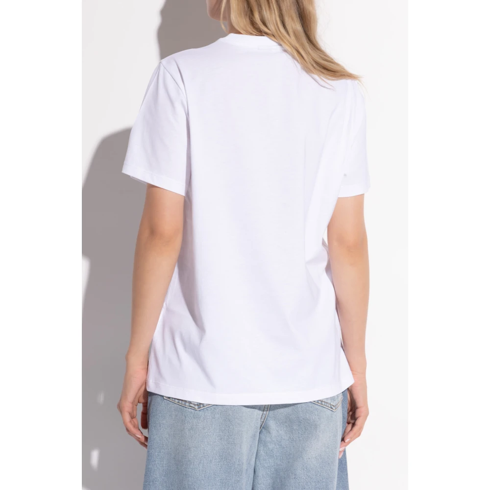 Ganni Logo T-shirt White Dames