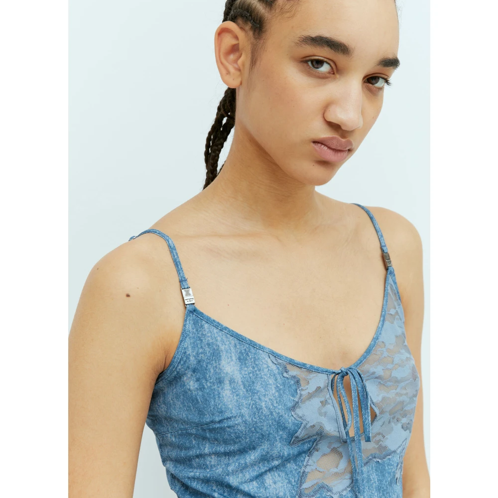Diesel Kant-Slaap-Cami Top Blue Dames