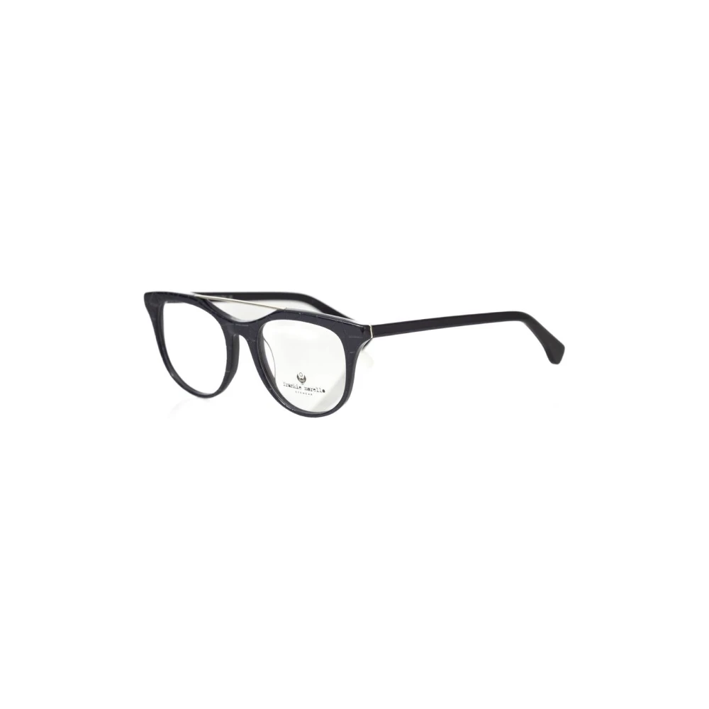 Frankie Morello Geometrische Blauwe Nachtbril Wayfarer Stijl Blue