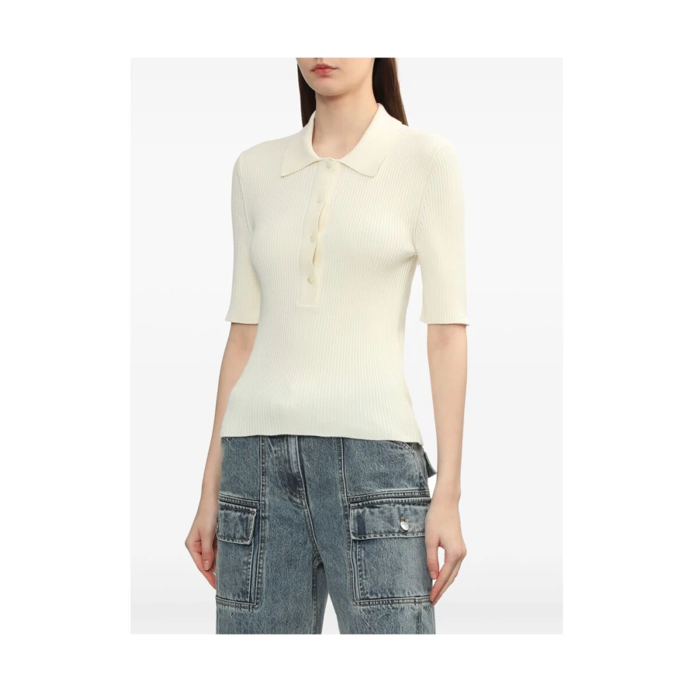 A.p.c. Witte Polo Kraag Sweater White Dames