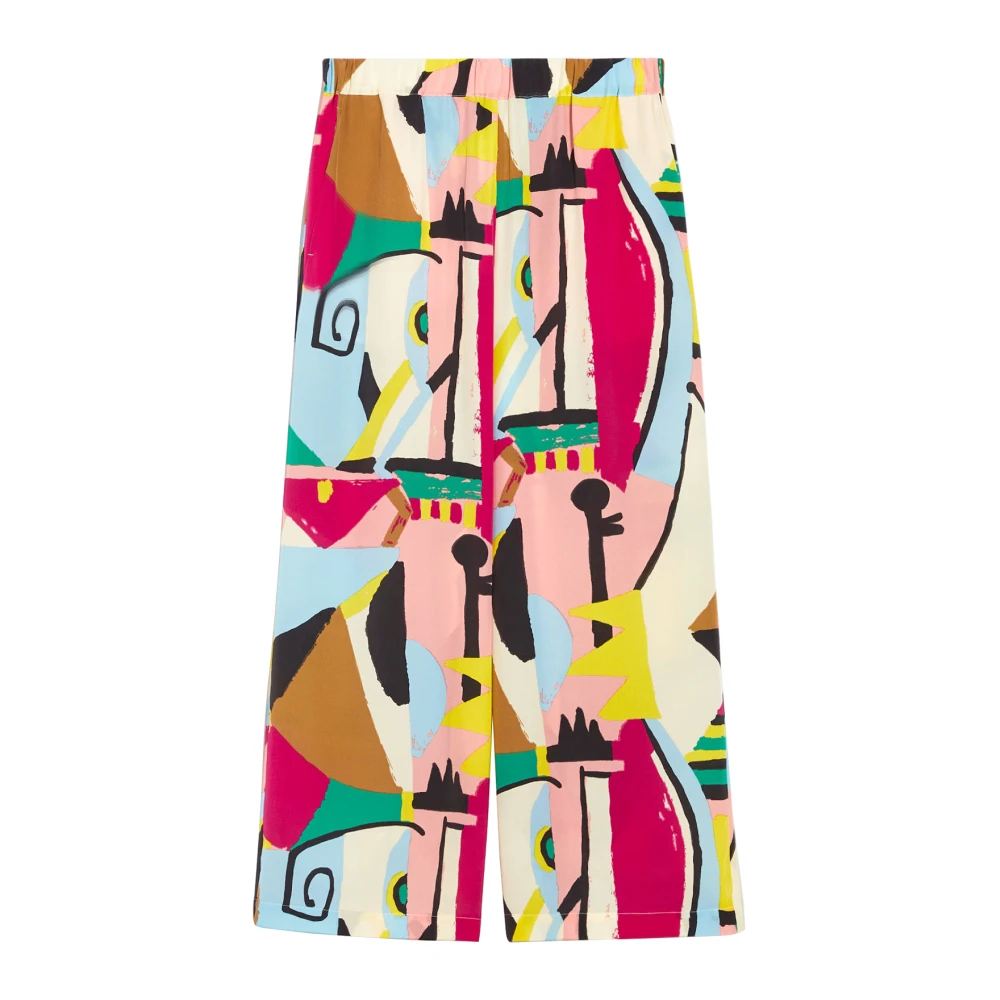 Max Mara Weekend Zijden bedrukte cropped broek Multicolor Dames