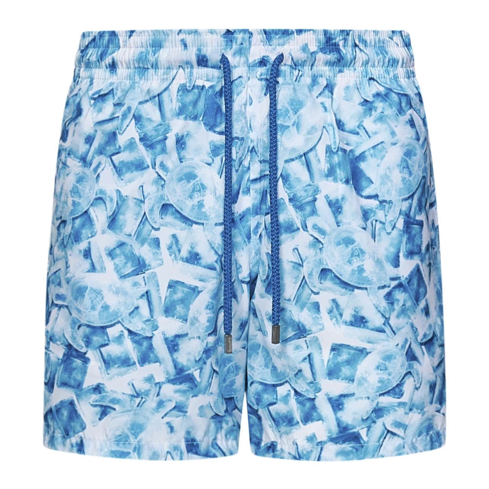Vilebrequin Ultralichte en opvouwbare Iced Turtles zwemshorts voor heren Blue Heren