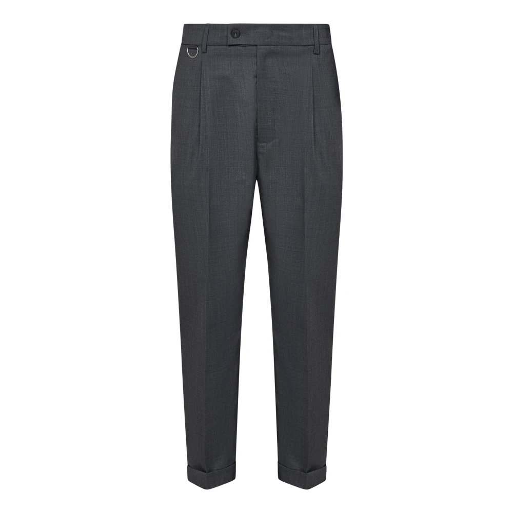 Low Brand Slim-Fit Grijze Wollen Broek Gray Heren