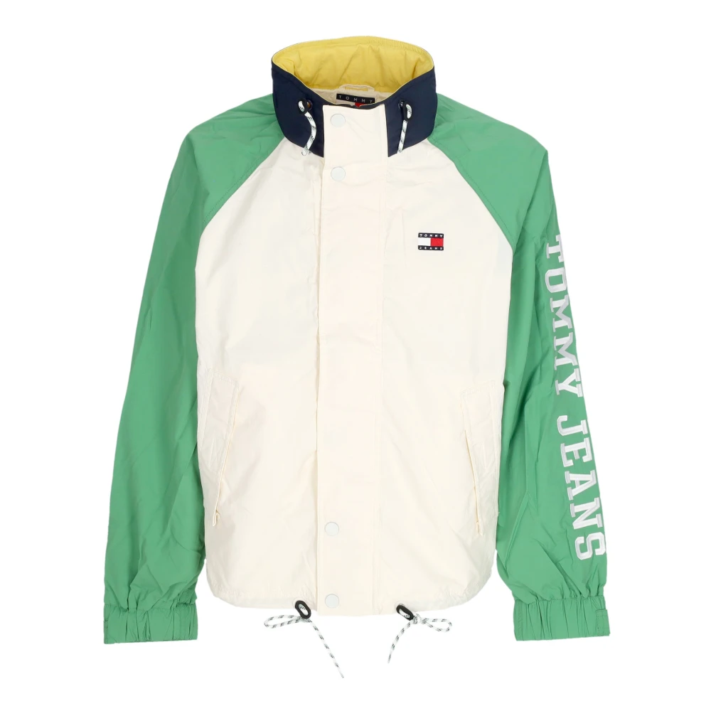 Tommy Hilfiger Men's Multicolor Light Jackets, M, Color Block Wind Jacket Coastal Green