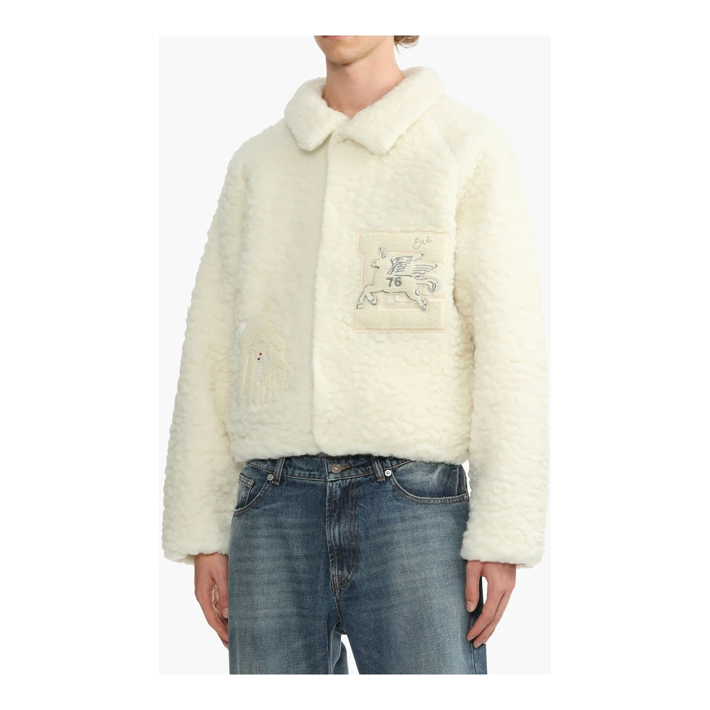 ERL Fleeced Wool Bomber Jacket White Heren