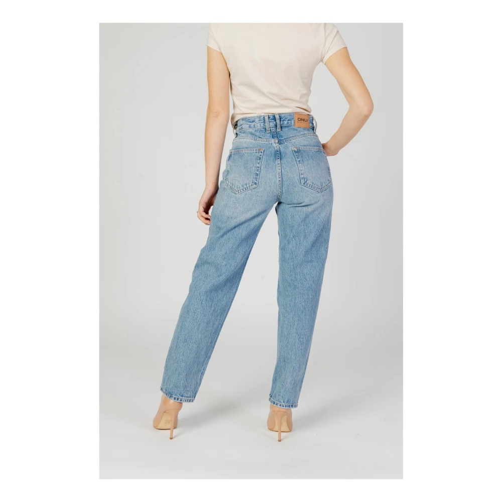 Only Blauwe High Waist Straight Leg Jeans Blue Dames