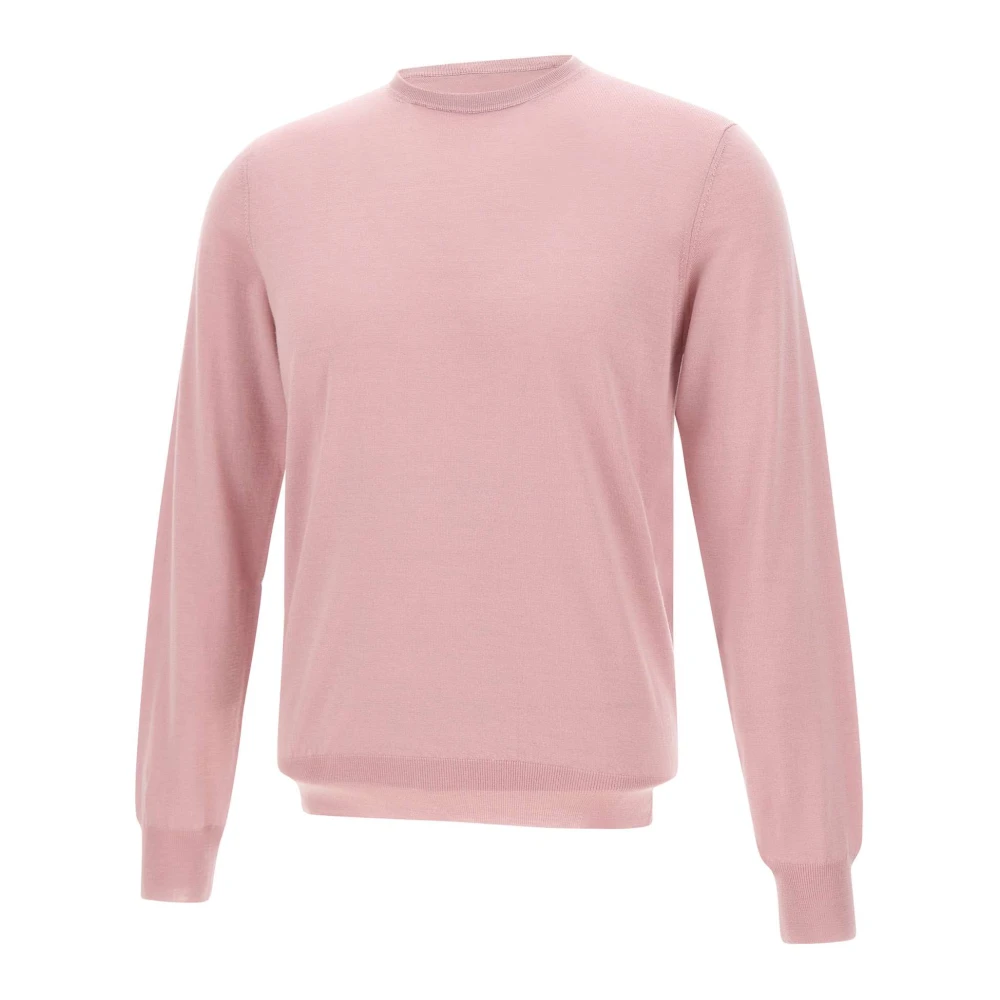 Filippo De Laurentiis Roze Wol Zijde Kasjmier Trui Pink Heren