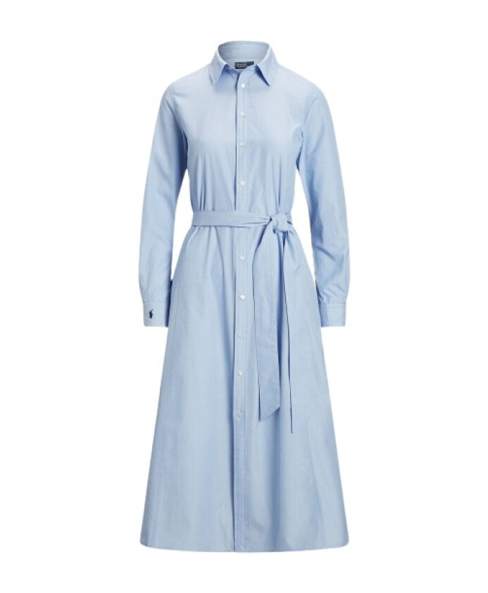 longue-robe-chemise-en-popeline-avec-logo-brode