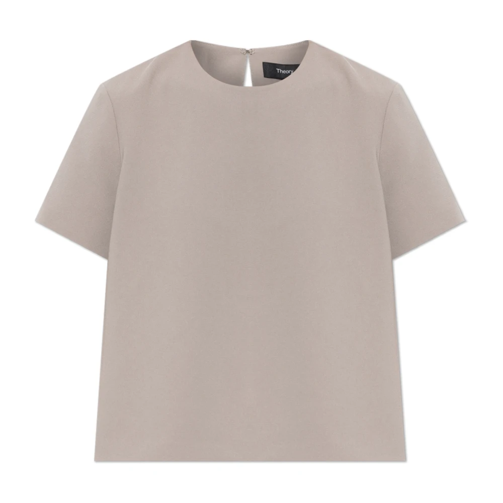 Theory Top met een ronde halslijn Gray Dames