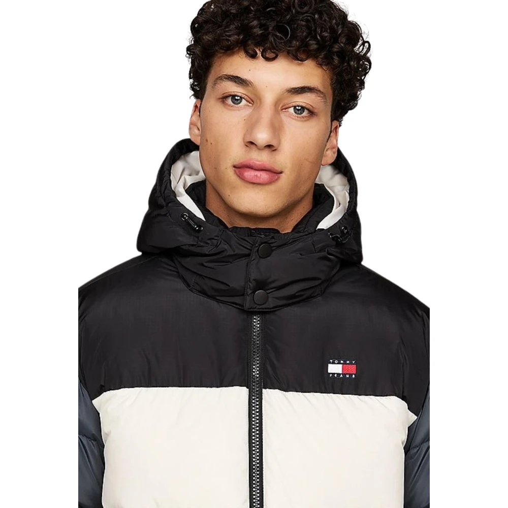 Tommy Hilfiger Kleur blok pufferjas met afneembare capuchon Multicolor Heren