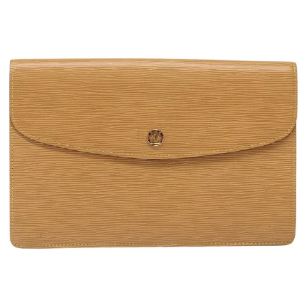 Louis Vuitton Vintage Pre-owned Leather clutches Beige Dames
