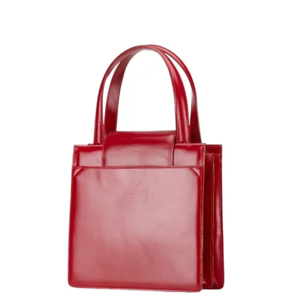 Bvlgari Vintage Pre-owned Leather handbags Red Dames