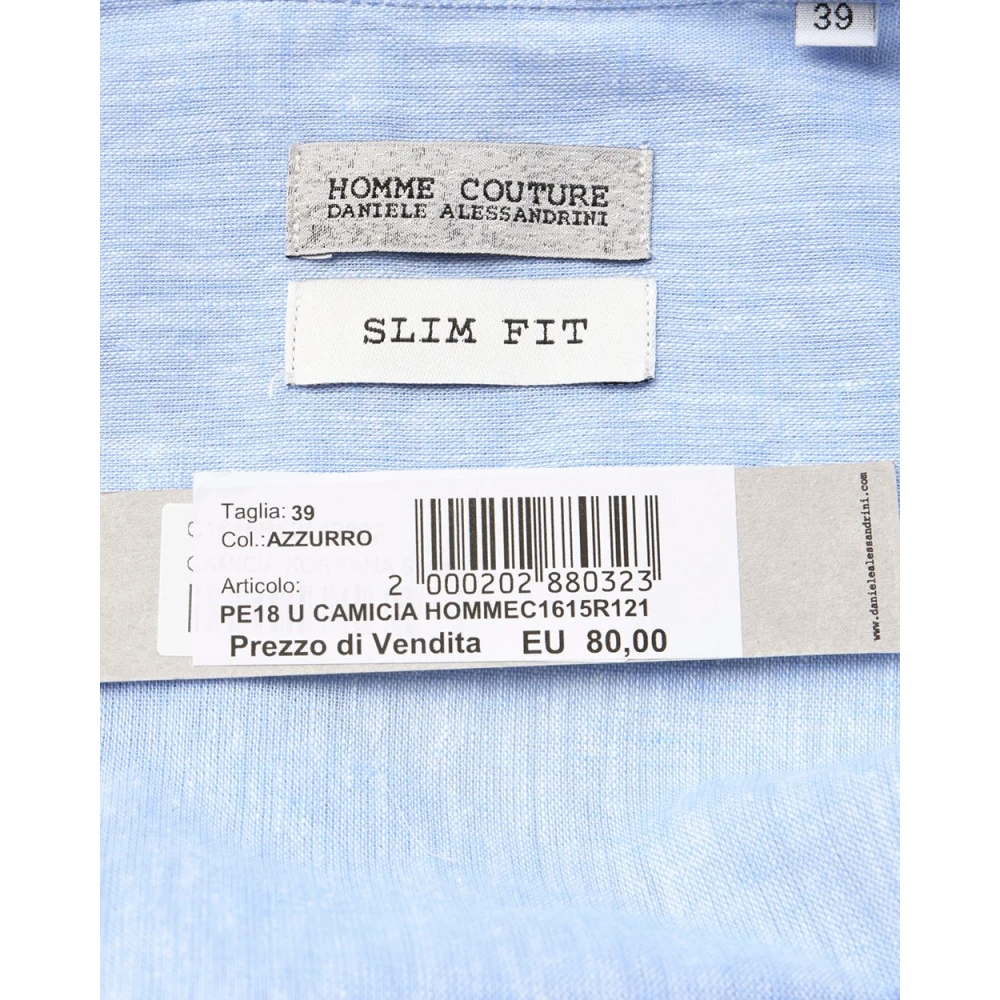 Daniele Alessandrini Koreaanse Stijl Shirt Blue Heren