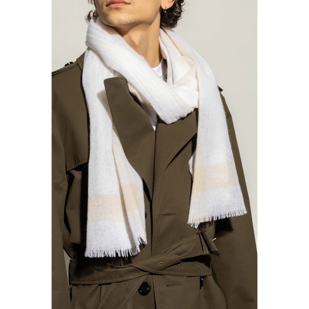 Moschino Kasjmier sjaal met logo Beige Unisex