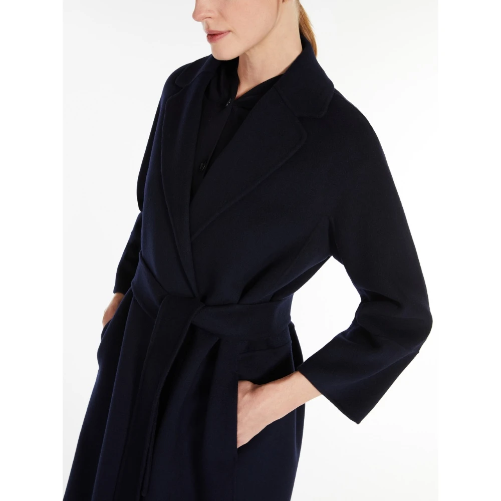 Max Mara Handgemaakte wollen jas met wijde silhouet Blue Dames