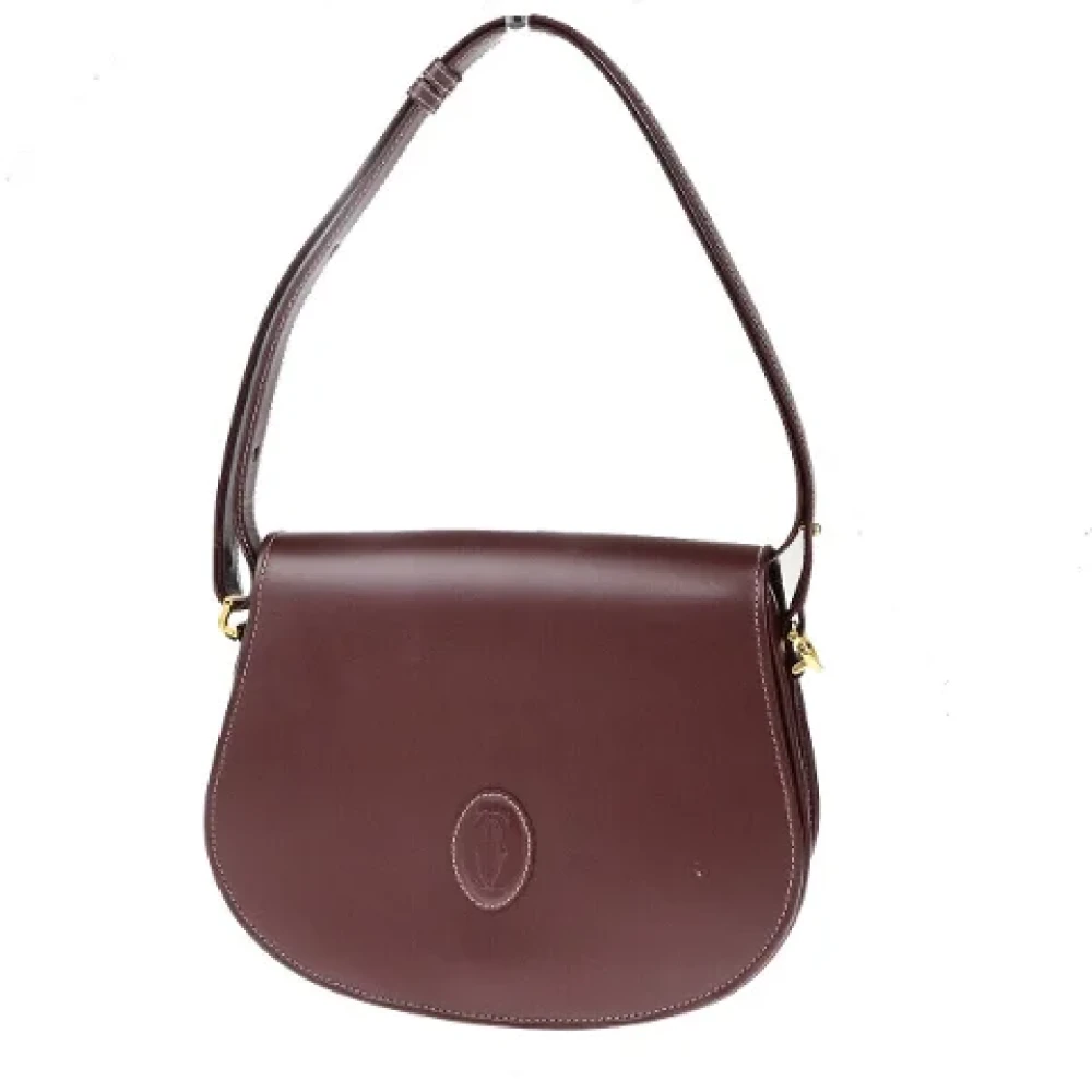 Cartier Vintage Pre-owned Leather shoulder-bags Brown Dames