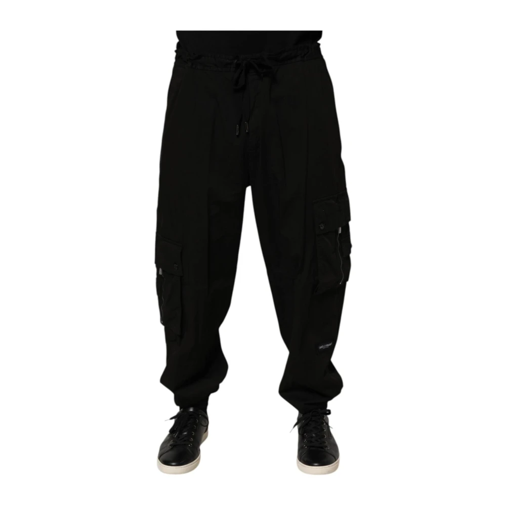 Dolce & Gabbana Men's Black Sweatpants, 4XL, Cargo Jogger Joggers