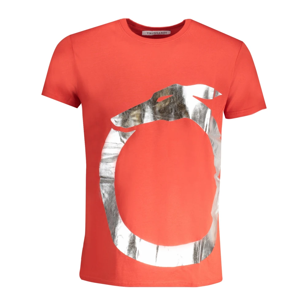 Trussardi Rode Heren T-shirt met Korte Mouwen Red Heren