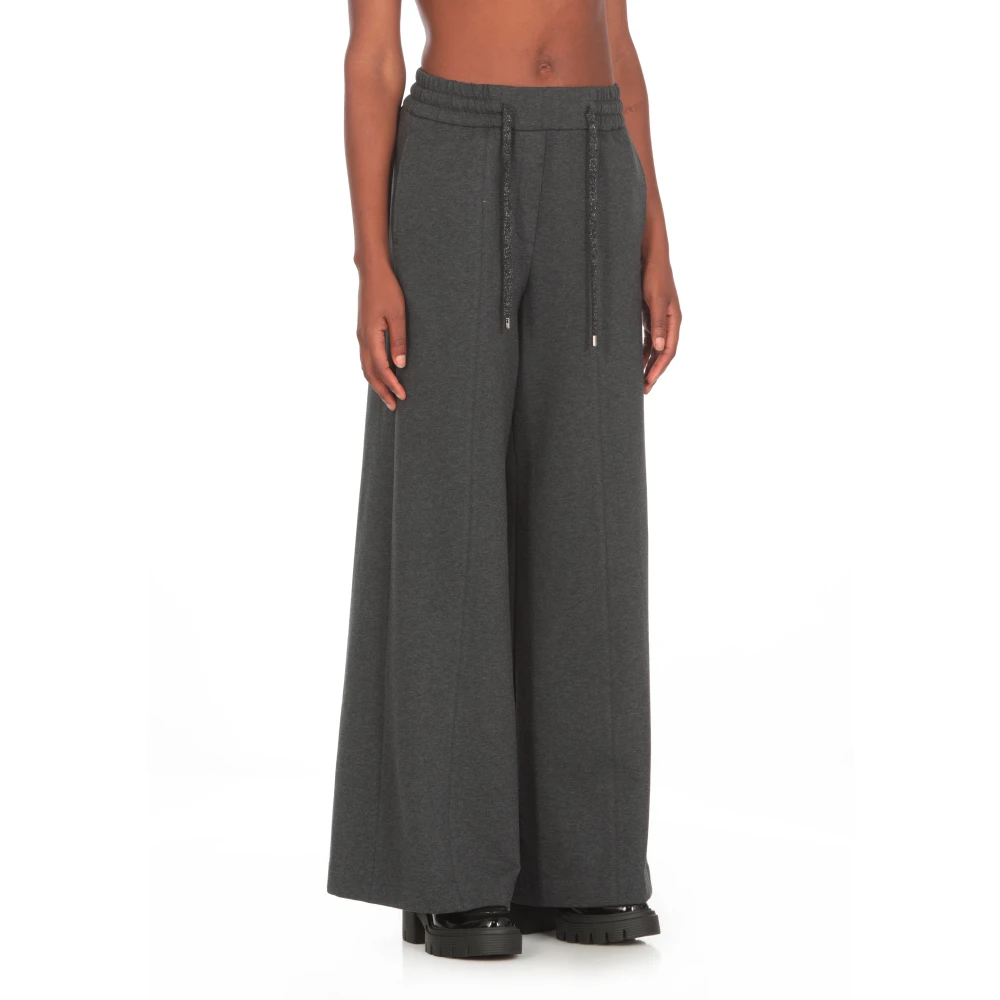 PESERICO Donkergrijze Elastische Taillebroek Gray Dames
