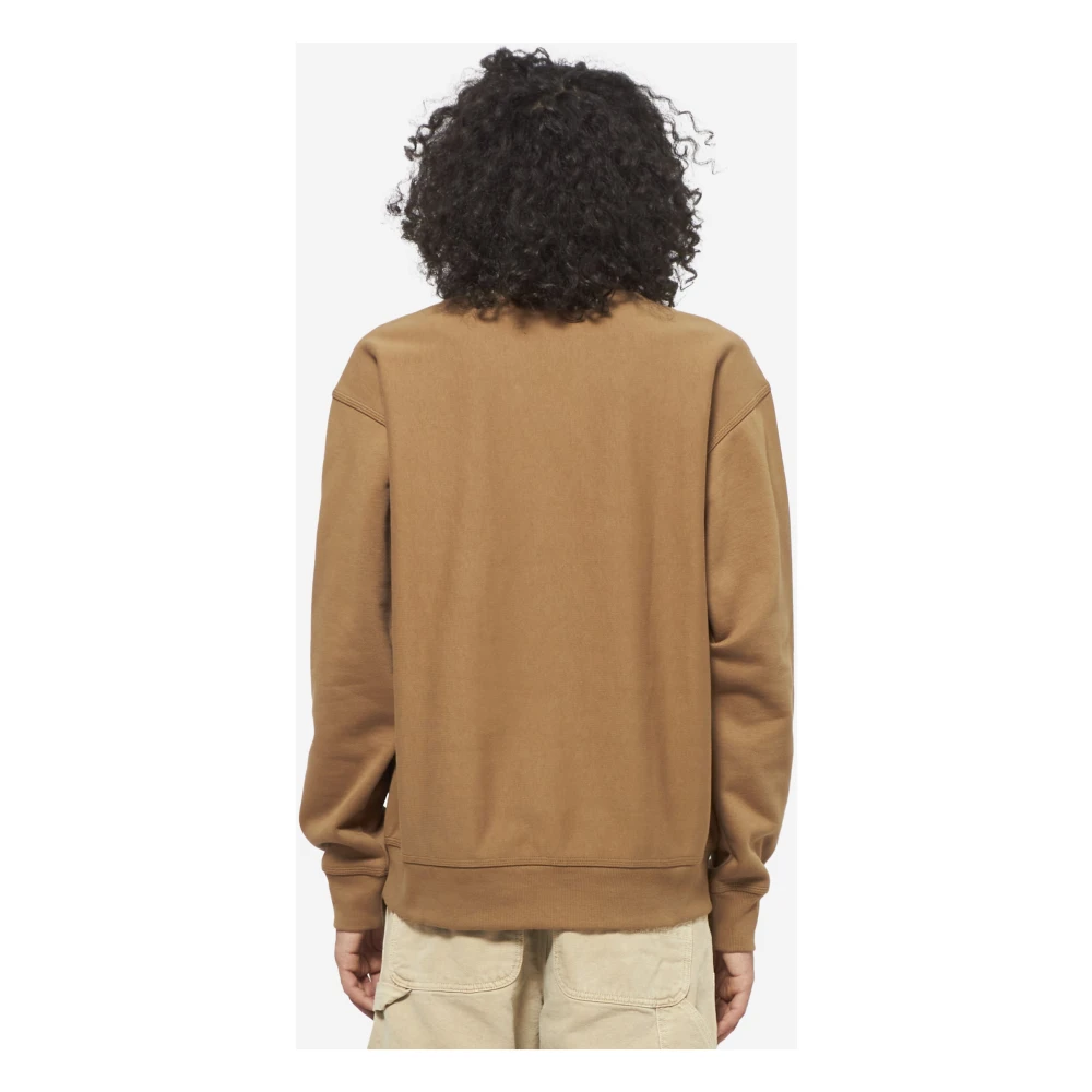 Carhartt WIP Bruine Katoenen Crewneck Sweatshirt American Script Brown Heren