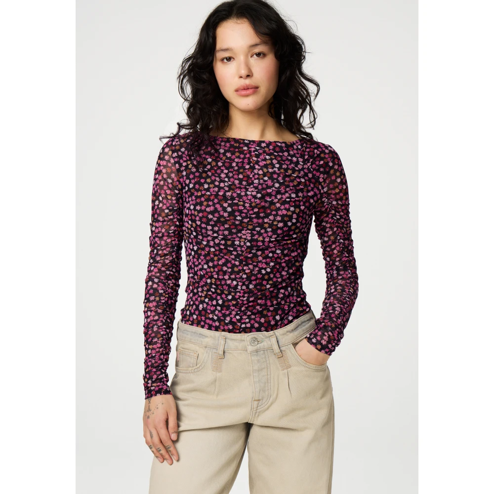 Fabienne Chapot Bloemenprint lange mouw top Pink Dames