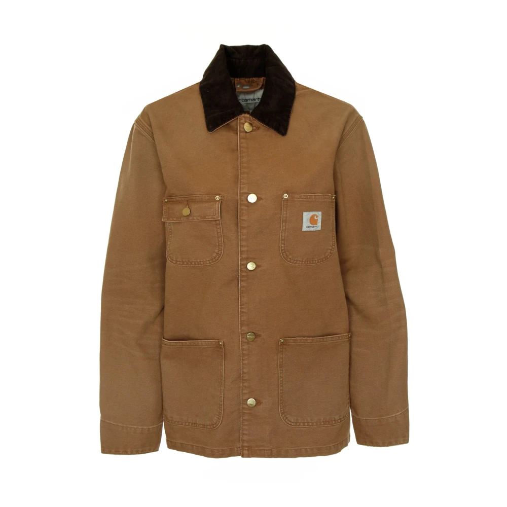 Carhartt WIP Handige Jack met Corduroy Kraag Beige Heren