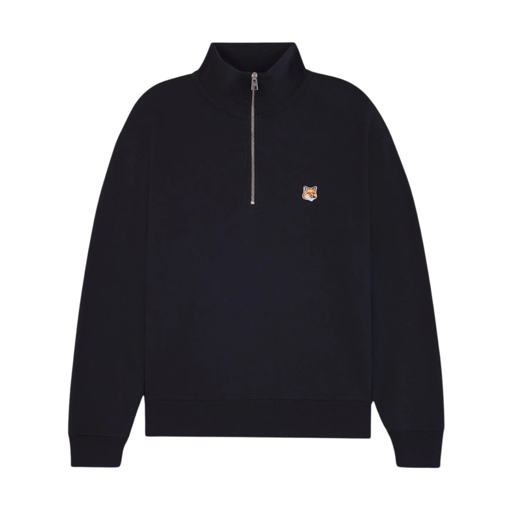 Maison Kitsuné Vos Katoenen Sweatshirt Black Heren