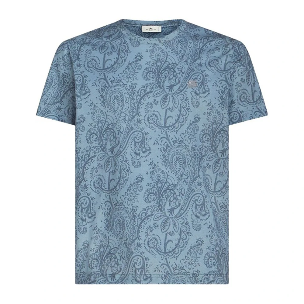 ETRO Paisley Jersey Katoenen T-shirt Blue Heren
