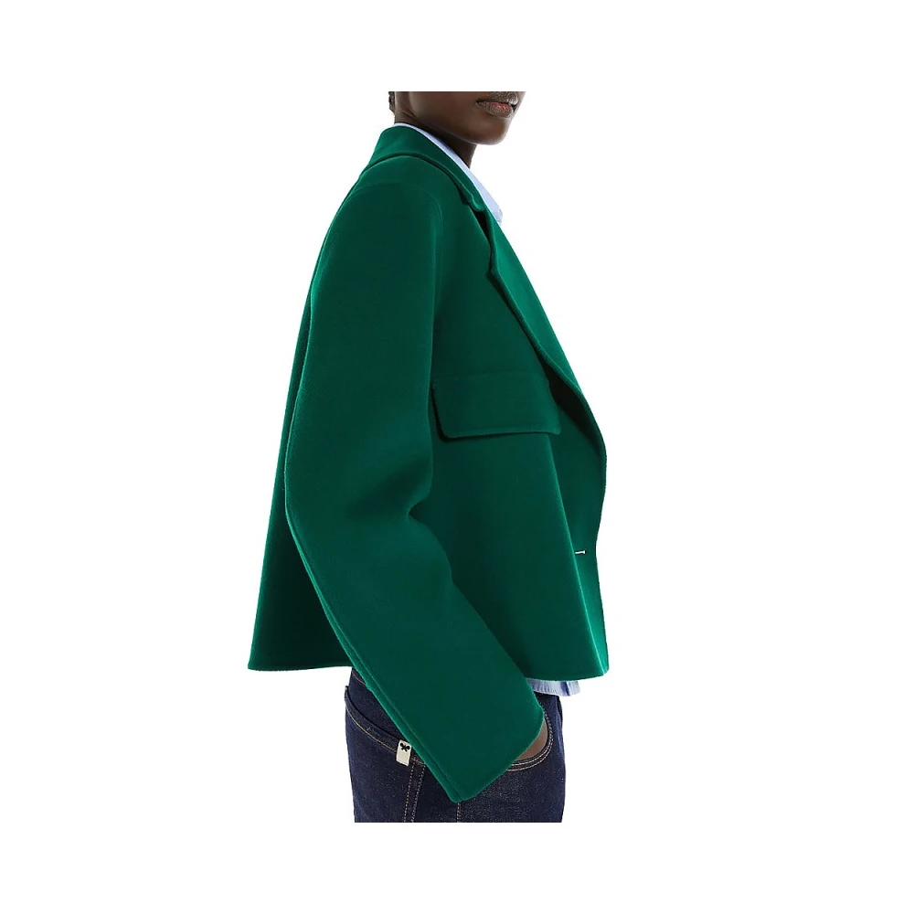 Max Mara Weekend Groene wollen jas Kelly Model Green Heren