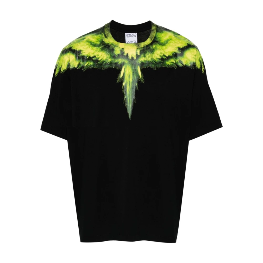 Marcelo Burlon Wings Print Katoenen T-shirts en Polos Black Heren