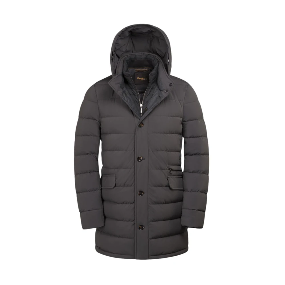 Moorer Men's Black Down Jackets, 3XL, Single-Breasted Down Coat