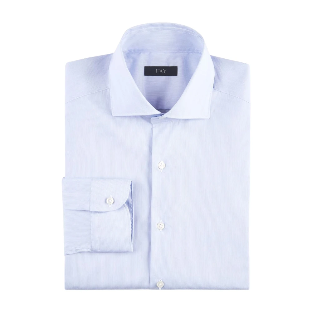 Fay Stretch katoenen overhemd Blue Heren
