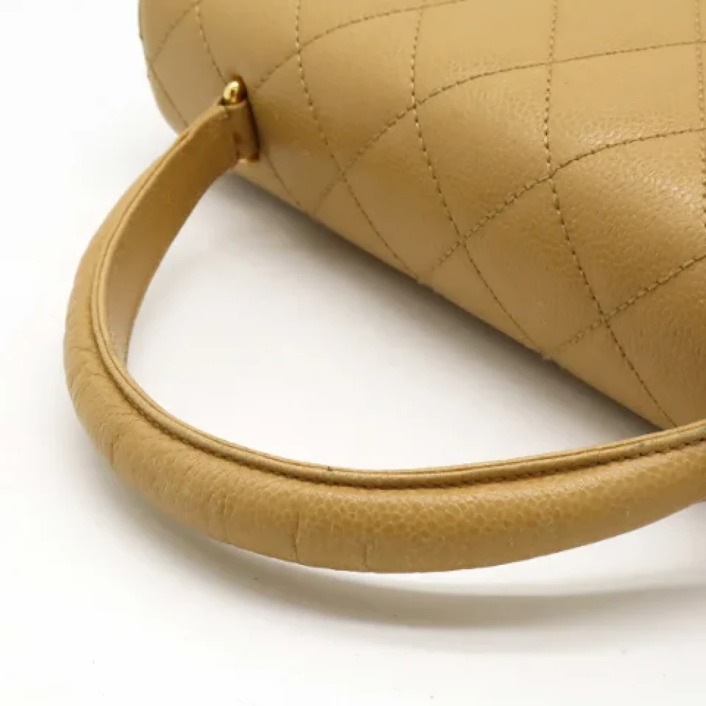 Chanel Vintage Pre-owned Leather handbags Beige Dames
