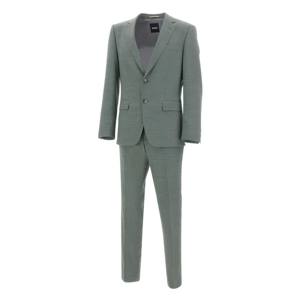 Hugo Men's Green Single Breasted Suits, S, Boss Dresses