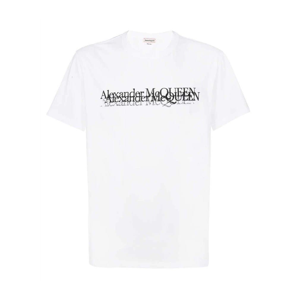 Alexander mcqueen Wit Katoenen T-Shirt met Logodetail White Heren